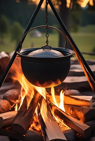 ceaun pe foc deschis firepit la pensiunea refugiul domnitei